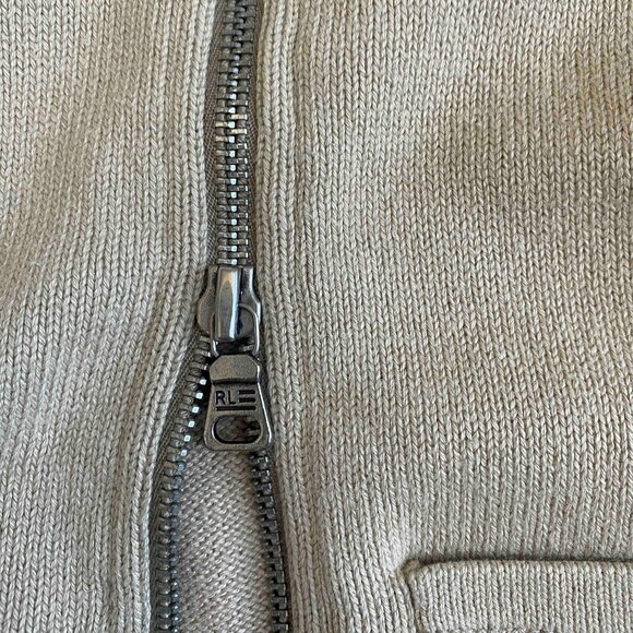 Vintage 90s Ralph Lauren Double Zip Cotton Bomber Jacket Size S Preppy Coastal - Picture 6 of 10